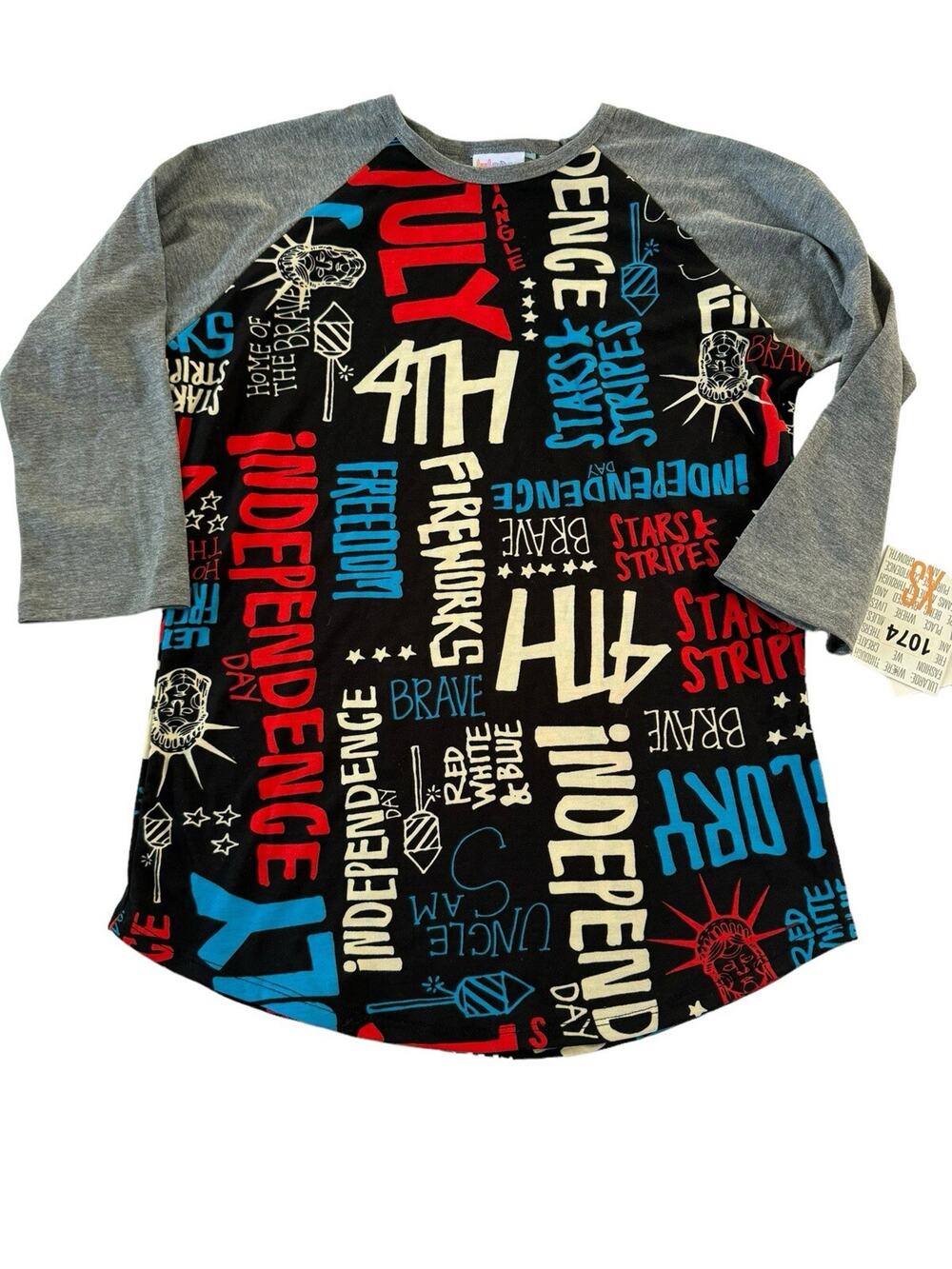 NWT Lularoe XS USA 4th of July Patriotic USA Randy Tee Shirt Top #OL1